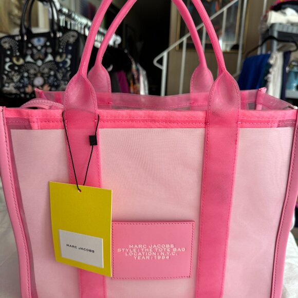 NWT's "Candy Pink" Marc Jacobs Mesh Tote Bag - Picture 8 of 13